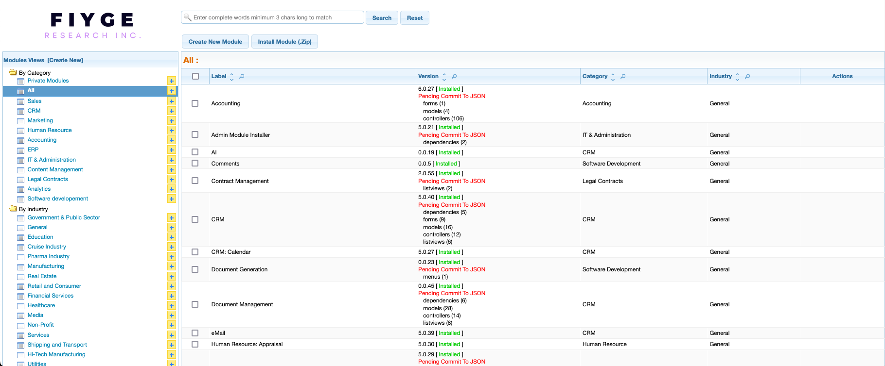 module index
